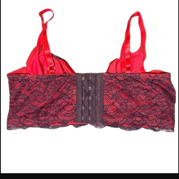 NWT 34C Adore Me Hot Pink / Fuschia Purple Rhinestone Lace Unpadded Bra NWT 36C - Picture 4 of 6